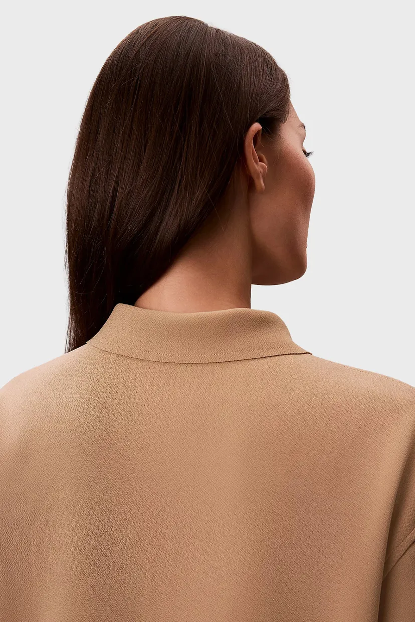 Жіноче бежеве поло TAILORED COLLAR ZIP 5