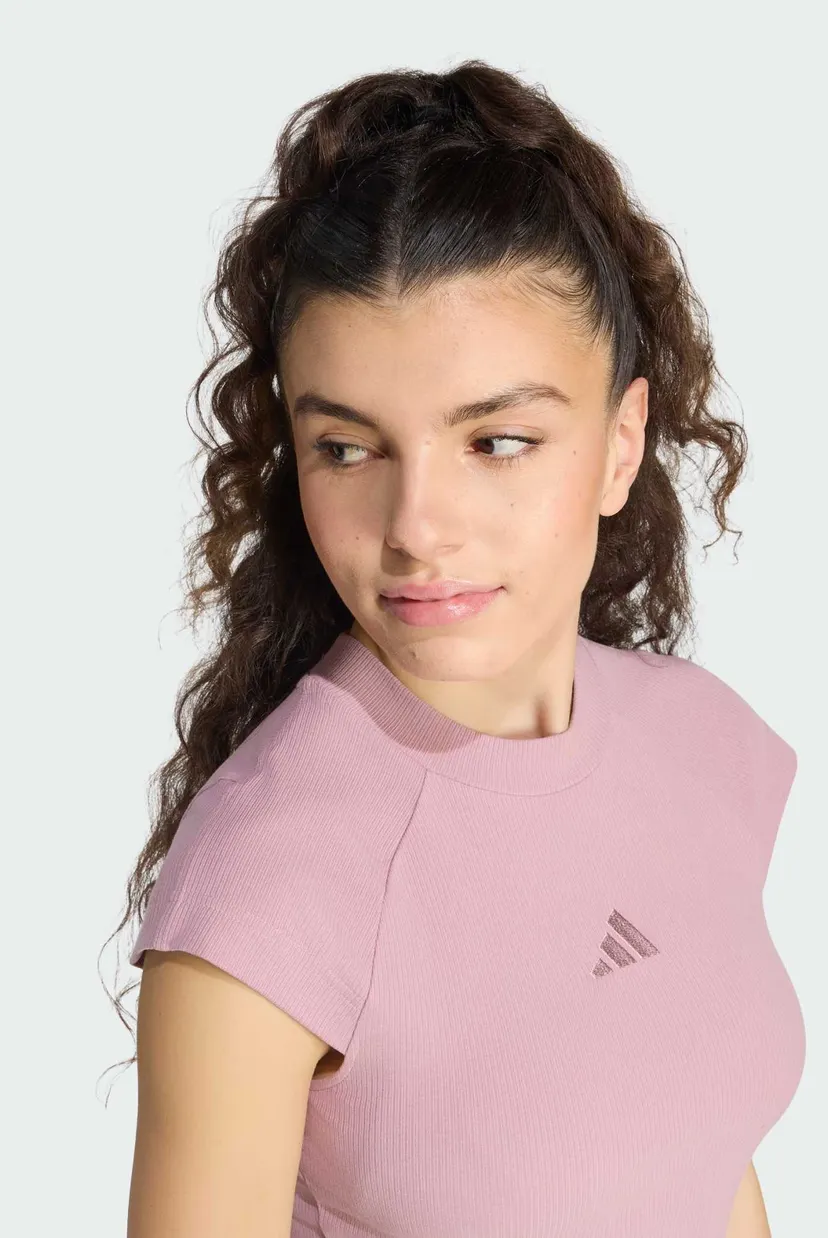 Жіноча рожева футболка ADIDAS KIT SMALL LOGO RIB 4