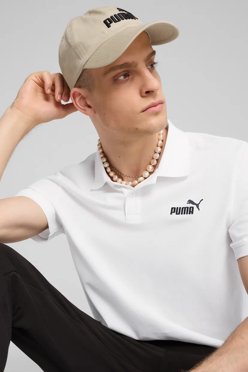 Мужское белое поло Essentials No. 1 Logo Pique Polo Men 6