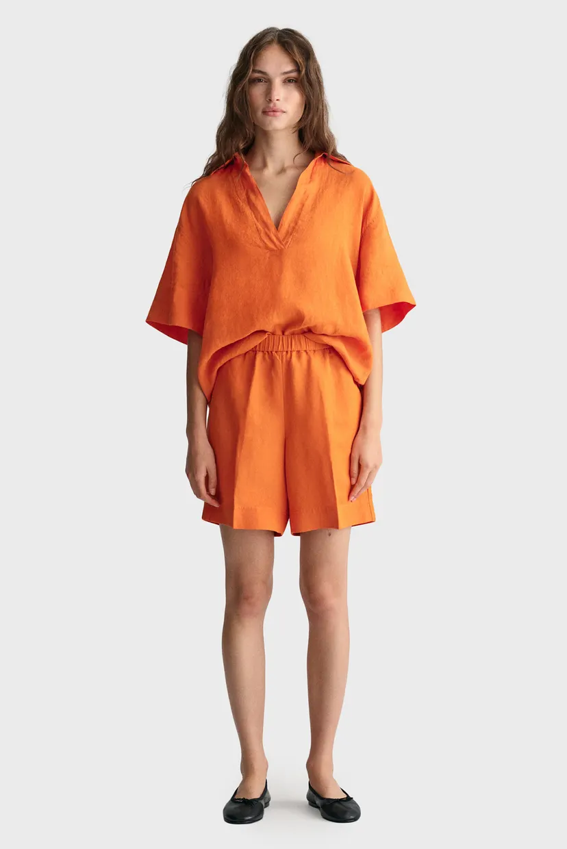 Жіночі помаранчеві лляні шорти REL LINEN BLEND PULL ON 4