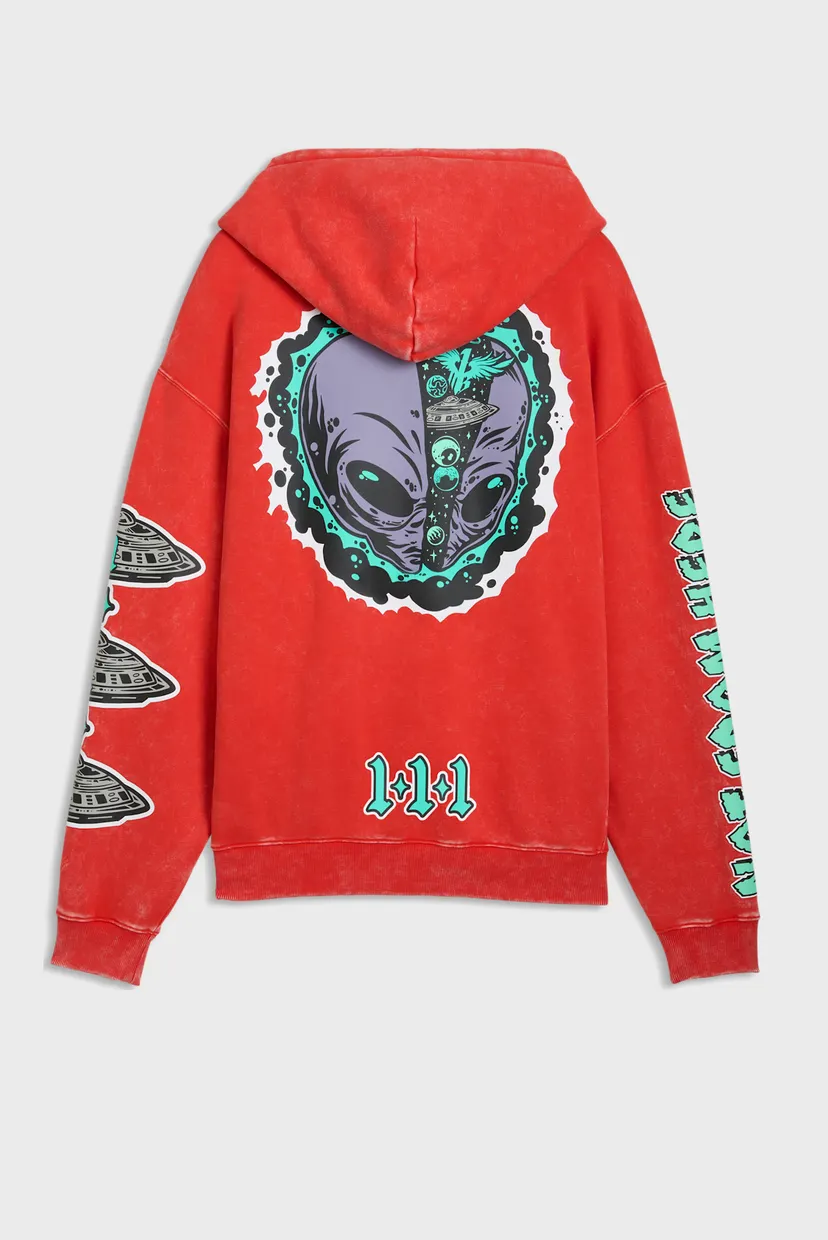Мужское красное худи Melo World Zip Up Hoodie Men 7