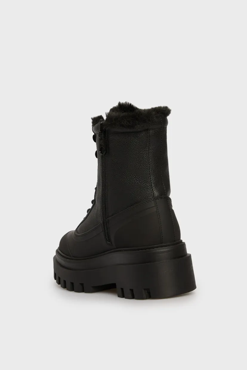 Жіночі чорні черевики FLATFORM LACE UP BOOT PADDED 5