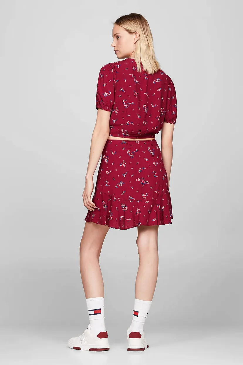 Жіноча червона спідниця з візерунком TJW FLORAL TIERED MINI 3