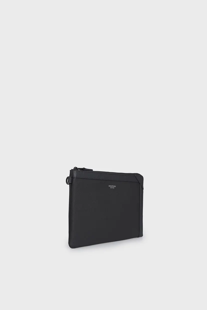 Чоловіча чорна шкіряна борсета TH SAFFIANO POUCH 3