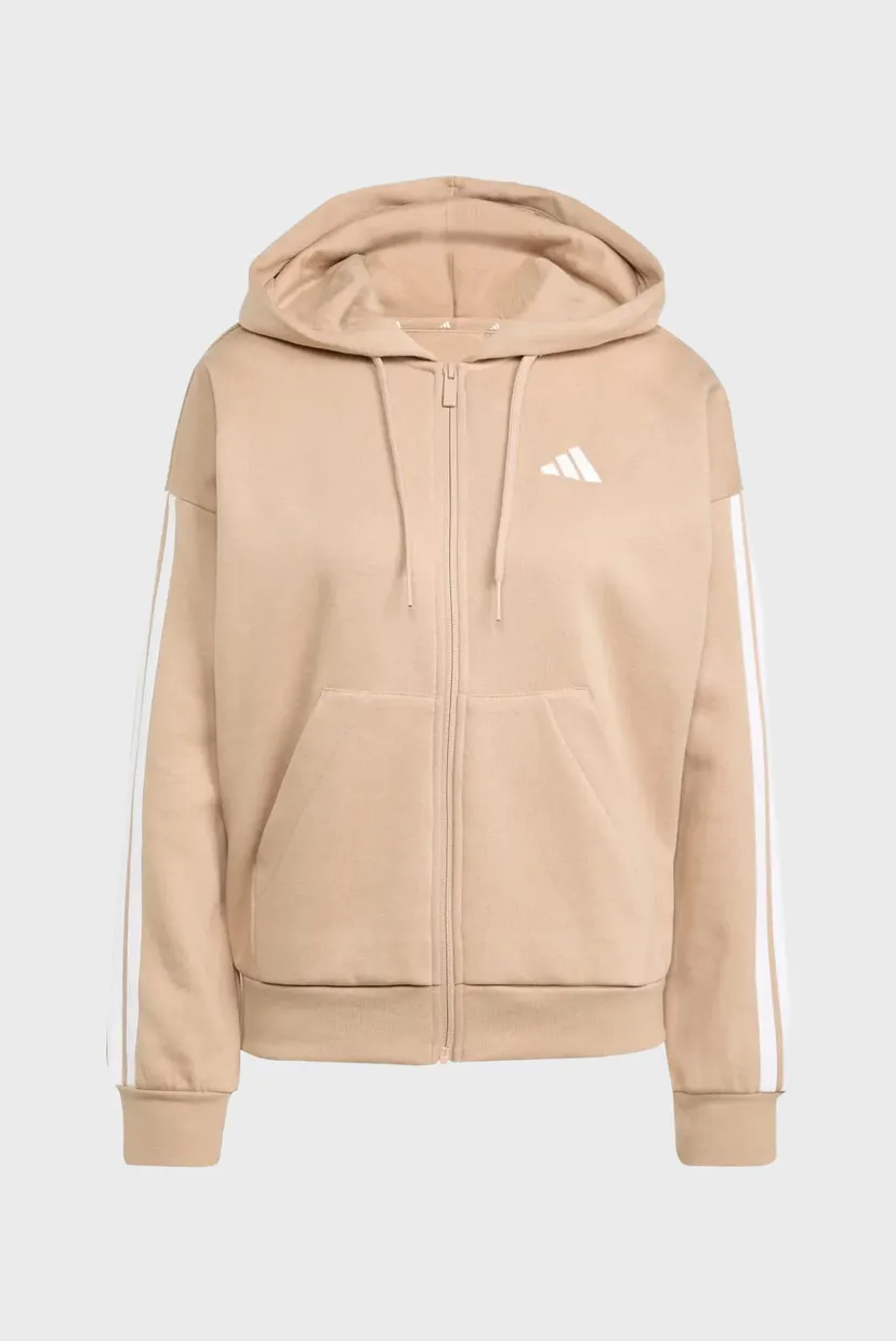 Жіноче бежеве худі Essentials 3-Stripes Full-Zip Fleece 6