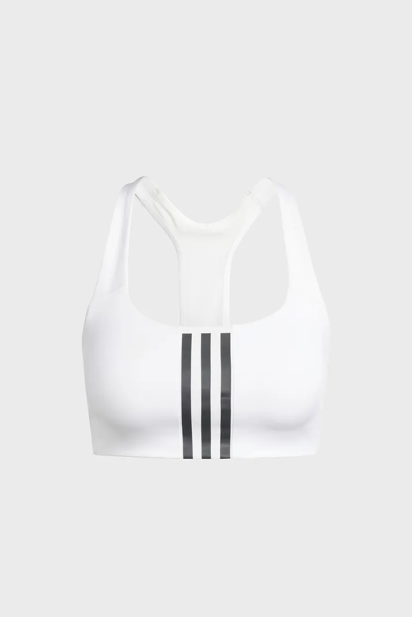 Жіночий білий топ Powerimpact Training Medium-Support 3-Stripes 6