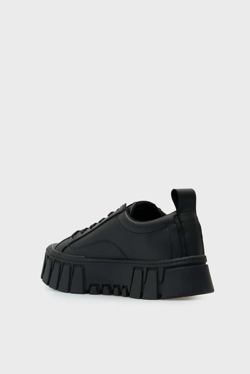 Жіночі чорні шкіряні снікерси FLATFORM 5