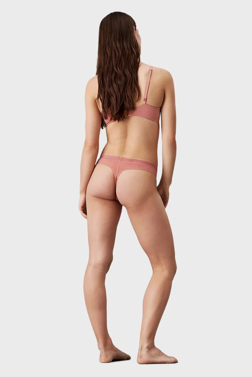 Женские розовые трусики THONG 3