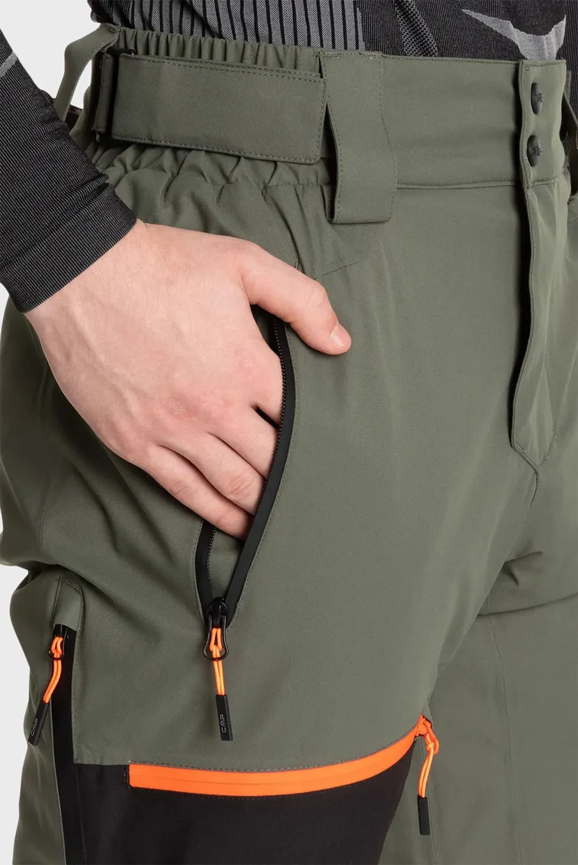 Чоловічі оливкові лижні штани FREE RIDE TWILL 3