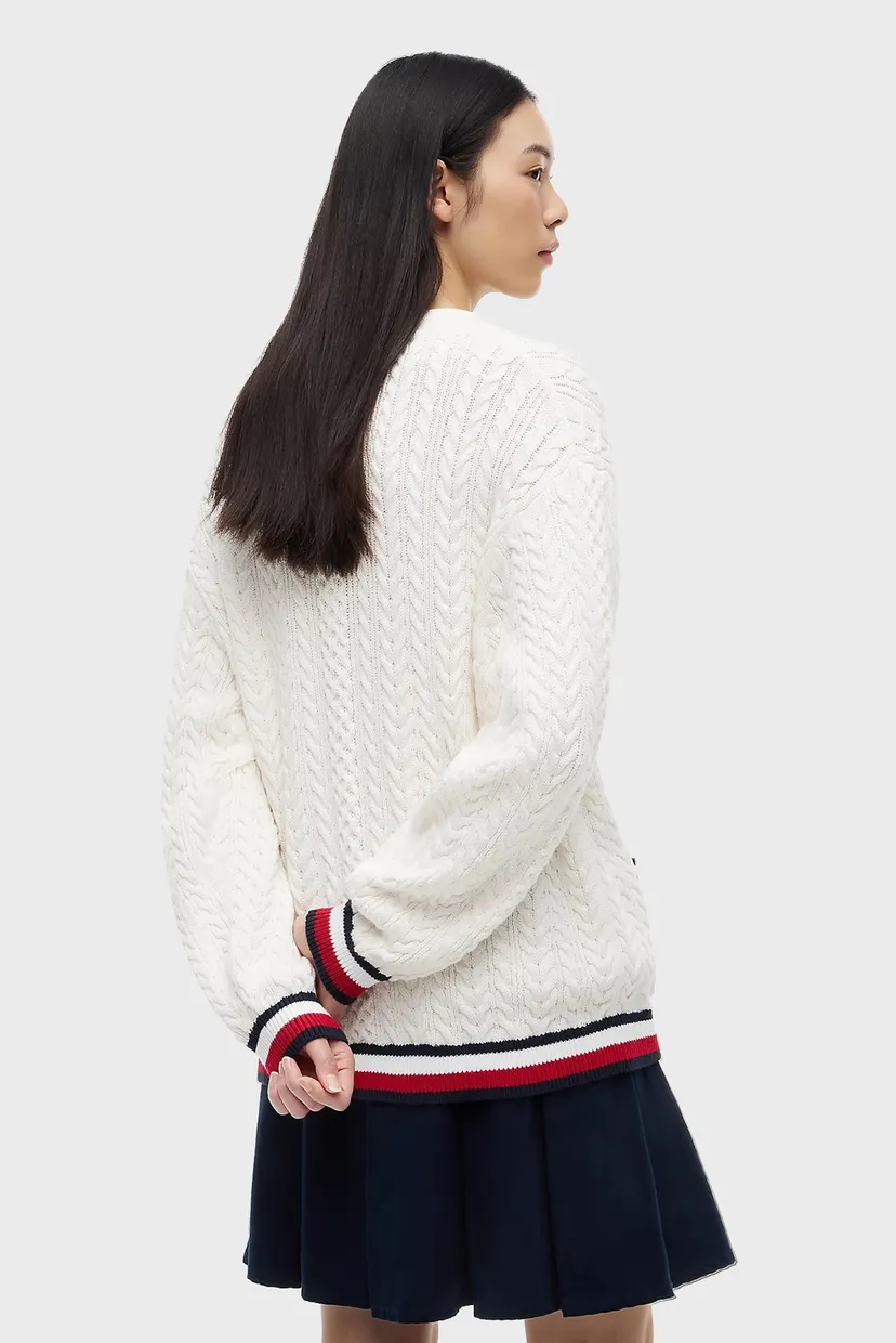 Женский белый кардиган RWB TIPPING OVS CARDIGAN 3