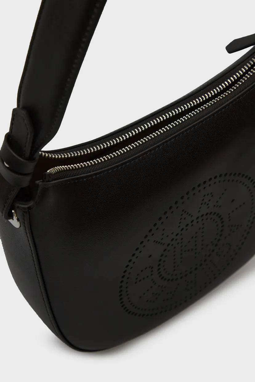 Женская черная кожаная сумка k circle moon shb perforated 5