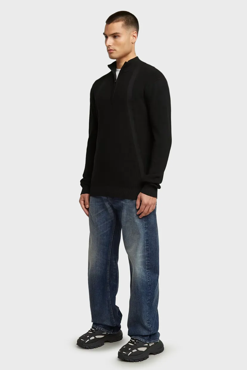 Чоловіча чорна кофта Structure half zip knit 4