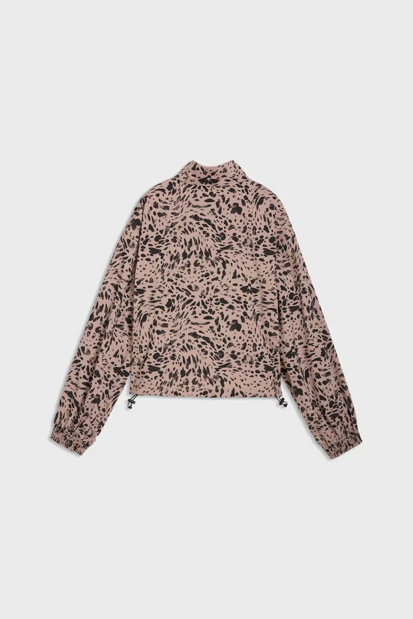 Женская бежевая спортивная кофта с узором Essentials Relaxed Printed Half-Zip Jacket Women 5
