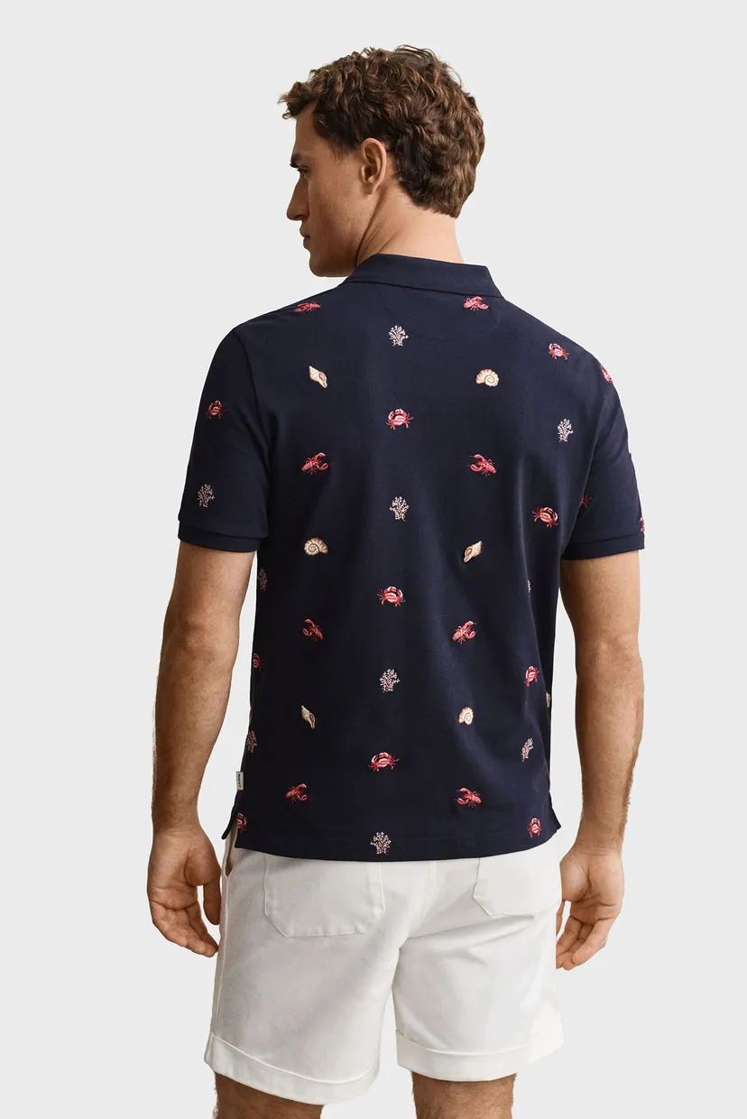 Мужское темно-синее поло EMBROIDERED 3