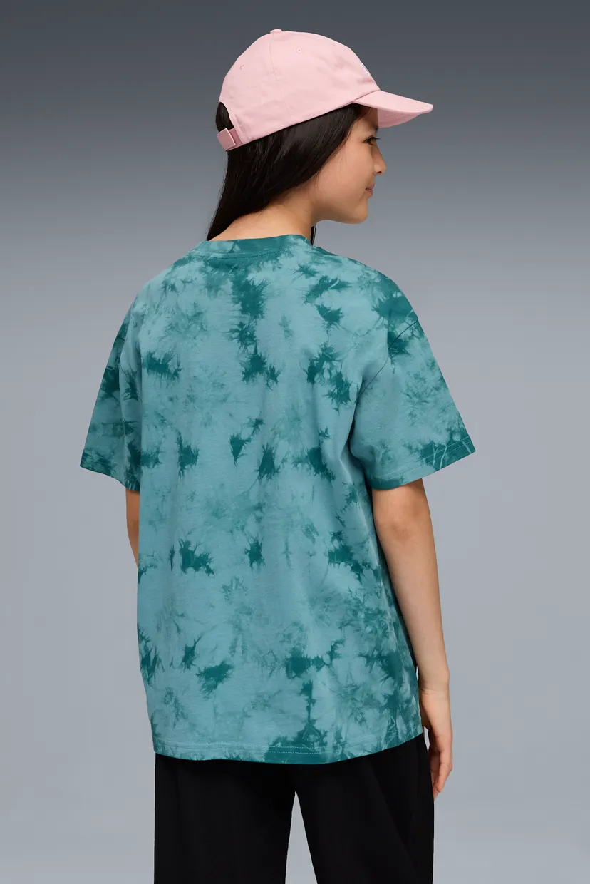 Детская зеленая футболка с узором Essentials Relaxed Tie-Dye Tee Youth 3