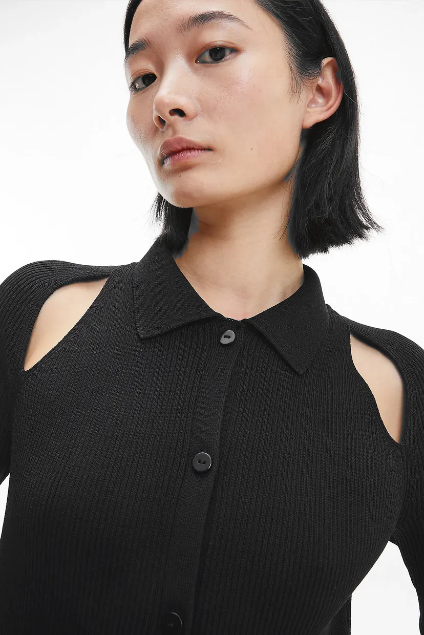 Жіноча чорна сукня ICONIC RIB SHIRT 3