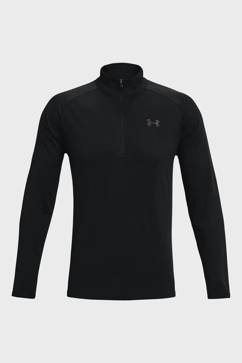 Чоловічий чорний лонгслів UA Tech 2.0 1/2 Zip 5