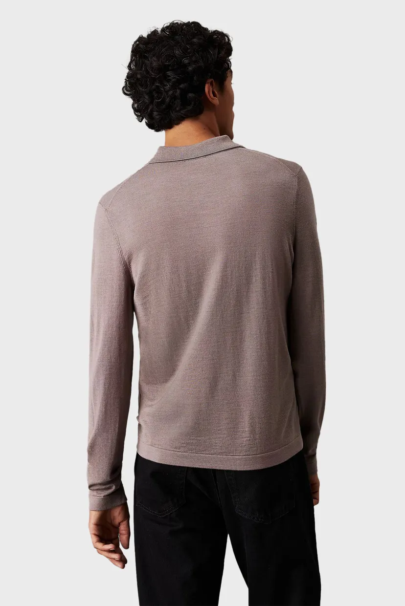 Чоловіче бежеве вовняне поло ITALIAN MERINO SILK LS POLO 3