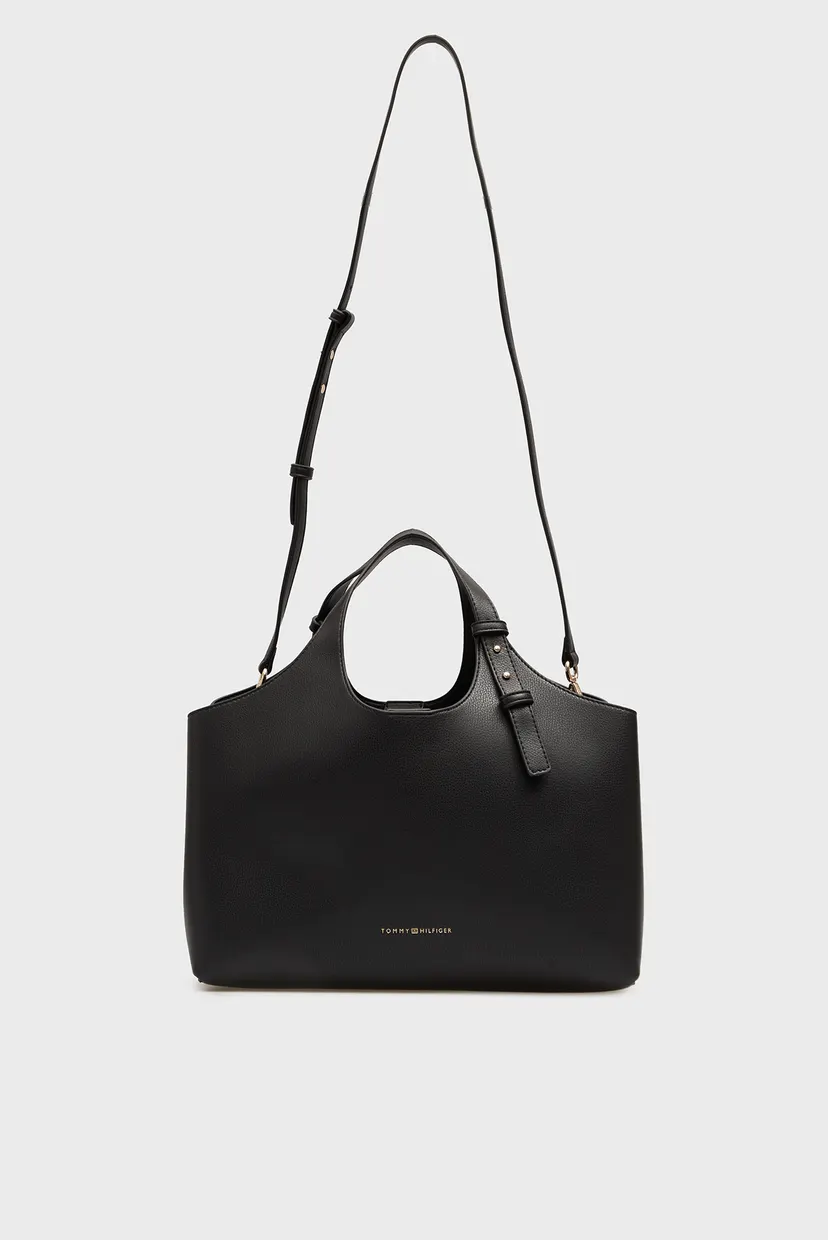 Женская черная сумка LOGO SATCHEL 6