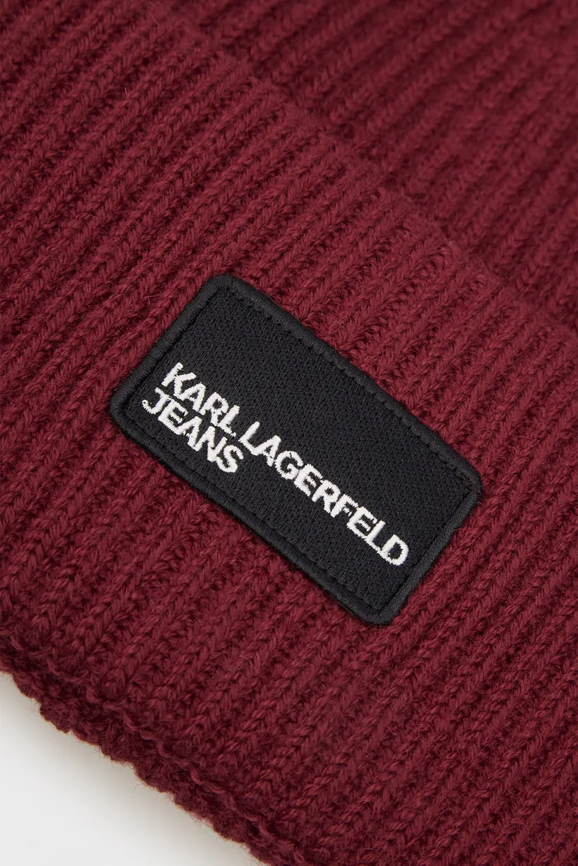 Жіноча бордова шапка patch long beanie 3