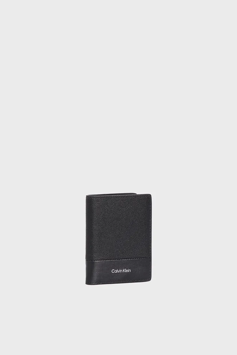 Мужской черный кожаный кошелек CK MUST BIFOLD 10CC 3