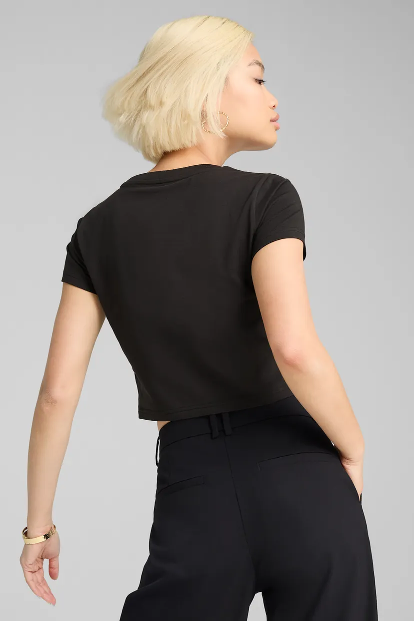 Женская черная футболка WARDROBE Essentials Baby Tee Women 3