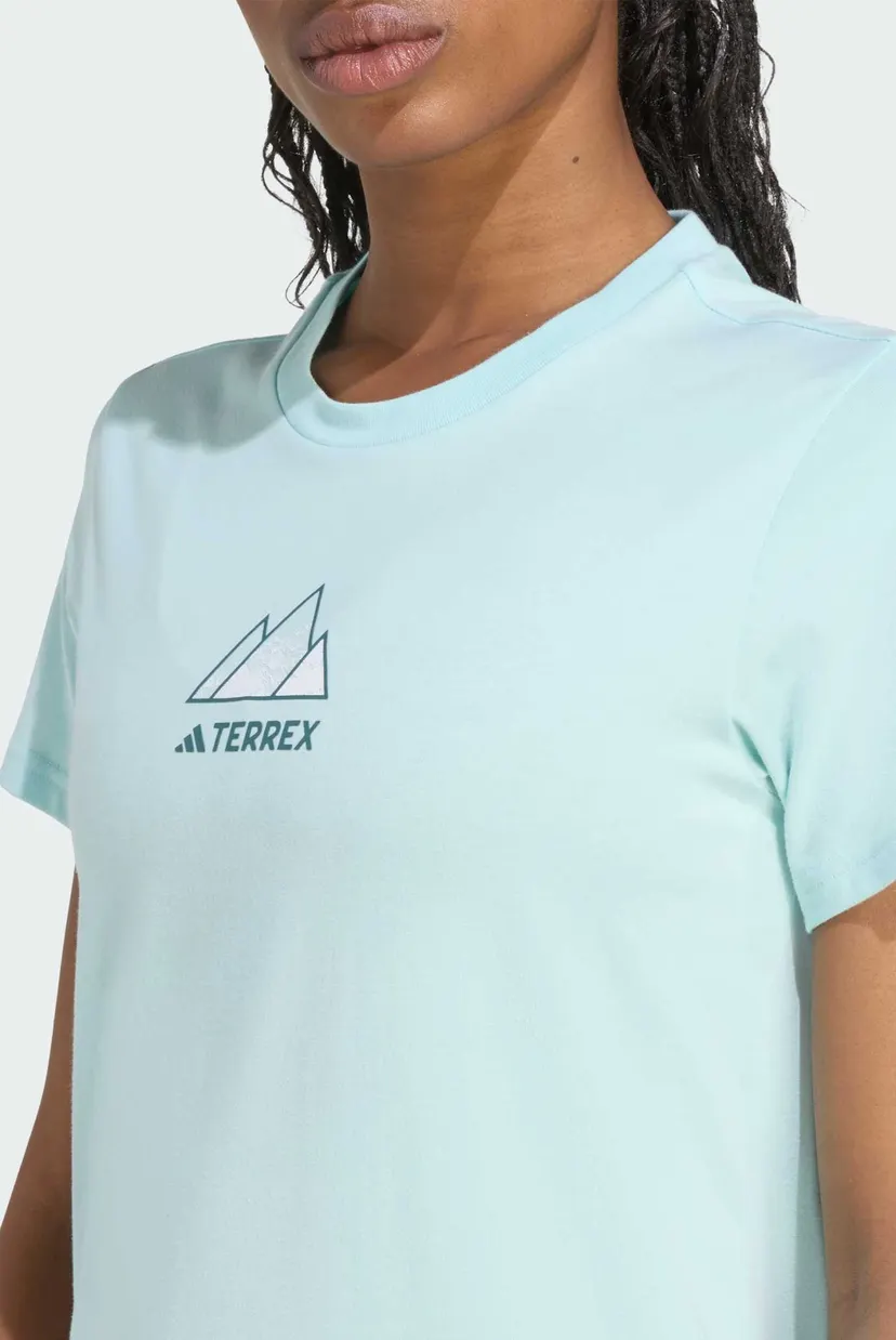 Женская мятная футболка Terrex Outdoor Athlete Graphic 4