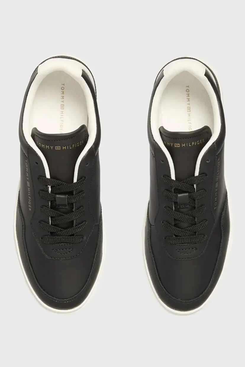 Жіночі чорні шкіряні снікерси CASUAL CUPSOLE 4