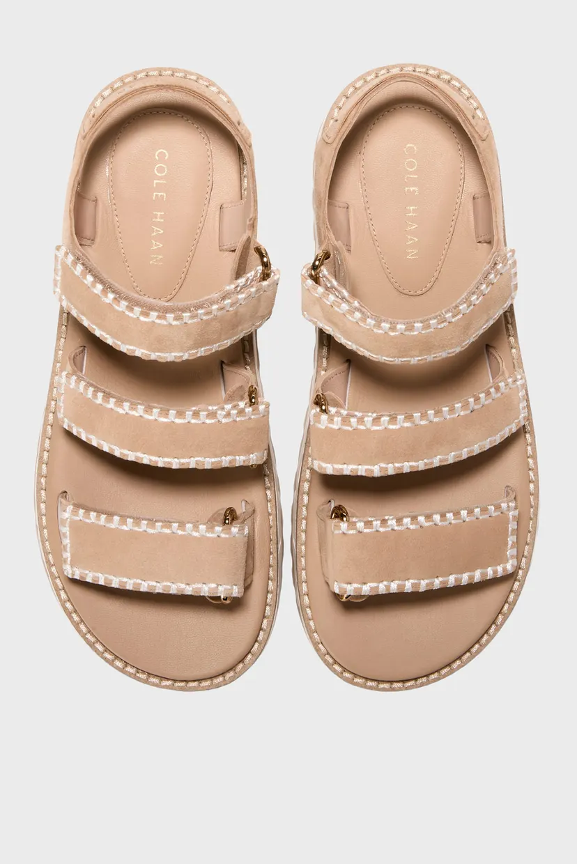 Жіночі бежеві замшеві сандалі Grandprø Daylin Wedge Triple 4