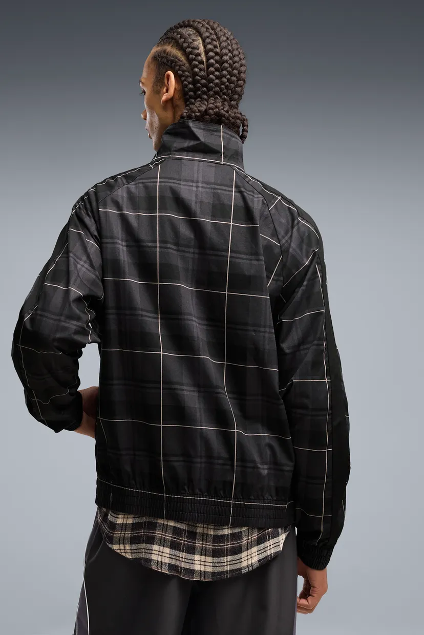 Мужская черная ветровка в клетку T7 Relaxed Tartan Track Jacket Men 3