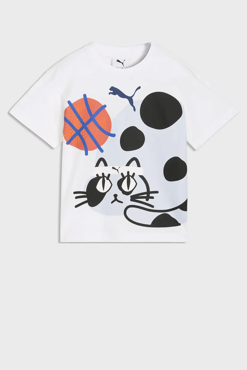Детская белая футболка Sporty Cats Relaxed Graphic Tee Kids 4