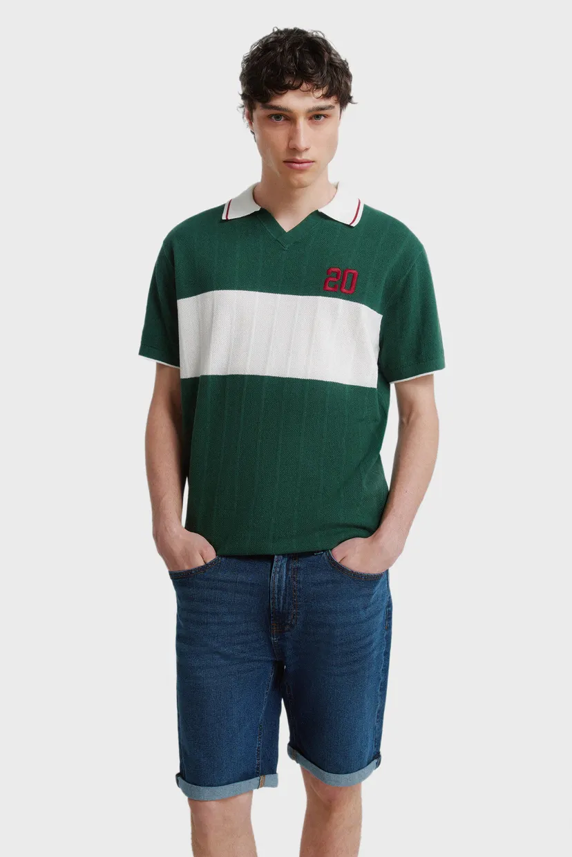 Чоловічі темно-сині джинсові шорти slim fit 6