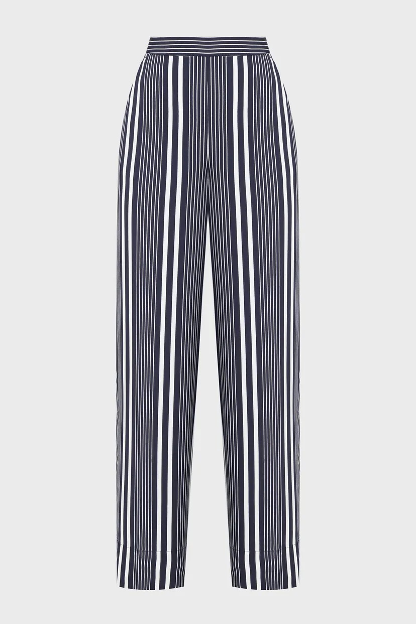 Жіночі темно-сині брюки у смужку REG WIDE LEG STRIPED 6