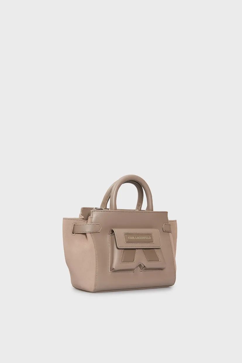 Женская бежевая кожаная сумка IKON/K SM TOTE 3