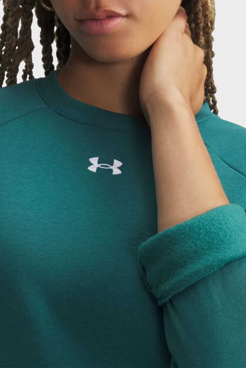 Жіночий зелений світшот UA Rival Fleece Crew 3
