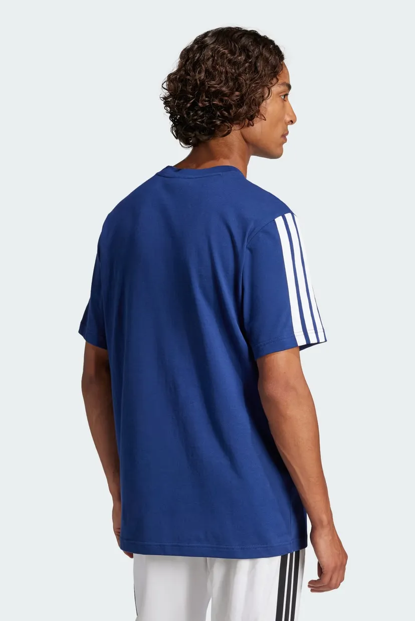 Чоловіча синя футболка Essentials 3-Stripes Single Jersey 3