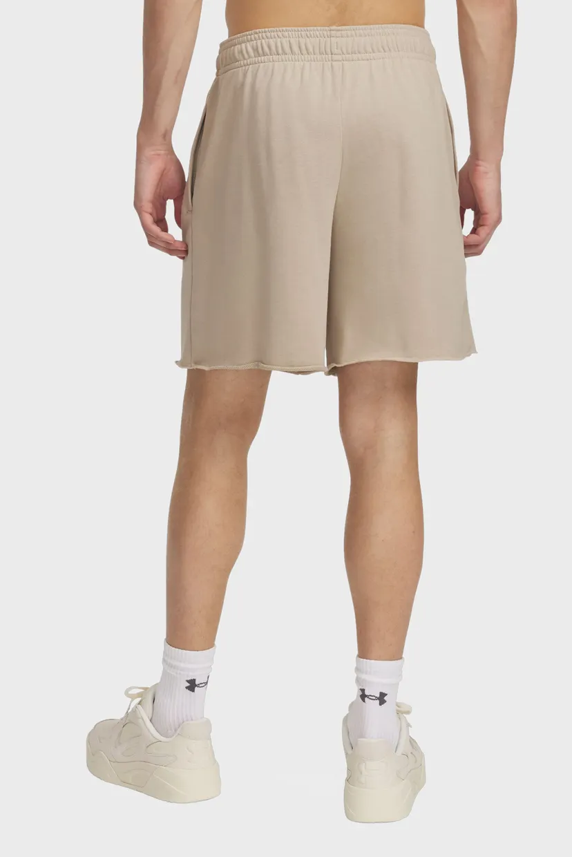 Чоловічі бежеві шорти UA Rival TerryLogo8inShort 3