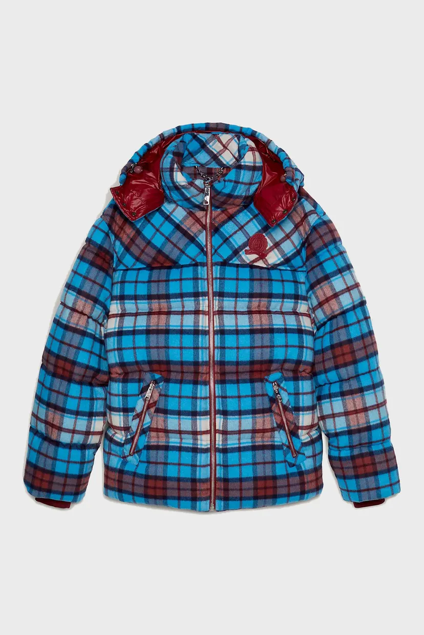 Чоловіча блакитна картата куртка THC DG TARTAN NEW YORK PUFFER 7