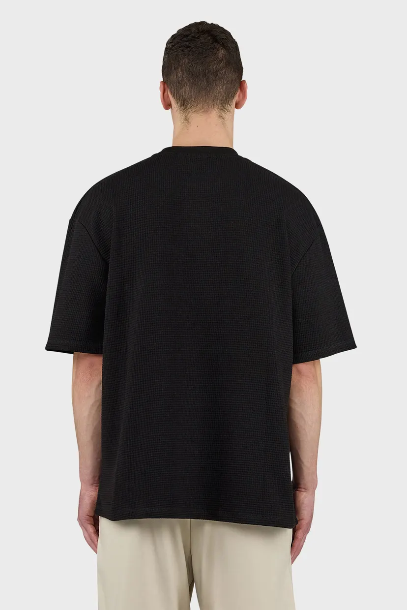 Чоловіча чорна футболка Signar Oversized Waffle Tee 4