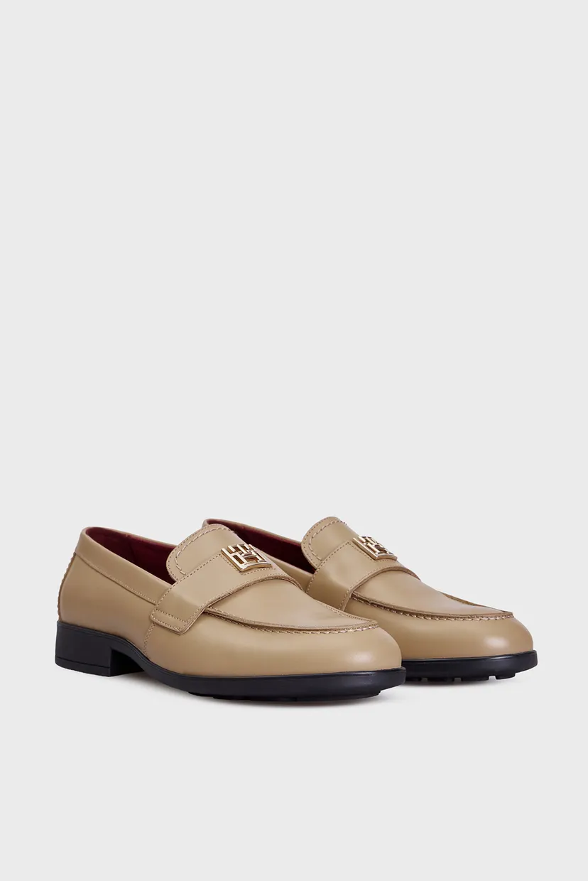Женские бежевые кожаные лоферы TH LEATHER CLASSIC LOAFER 3