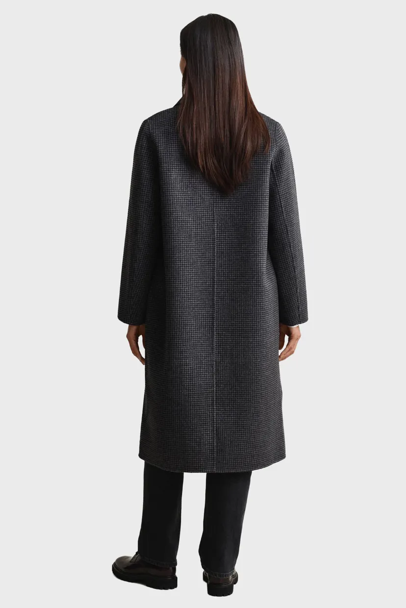 Жіноче сіре вовняне картате пальто CHECKED HANDSTITCHED COAT 4