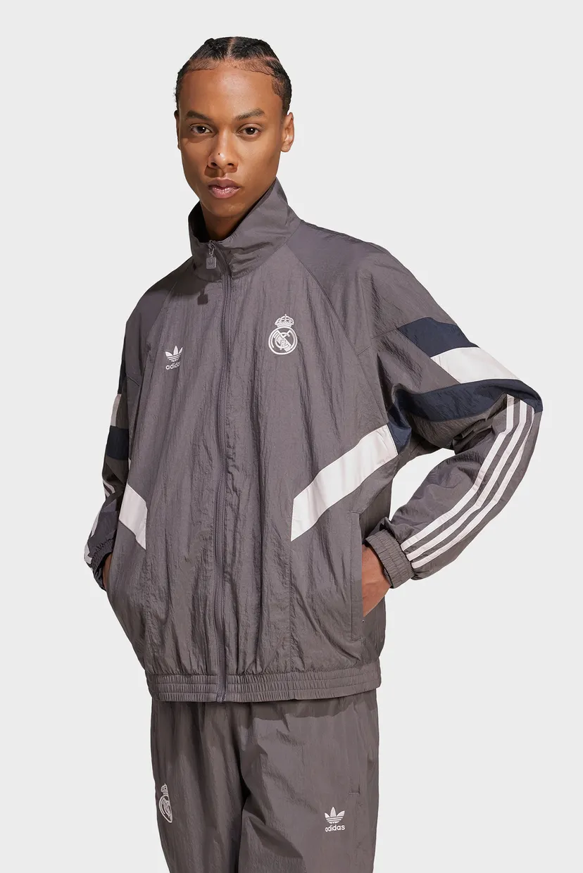 Мужская серая ветровка Real Madrid Originals adidas JI9479 — MD