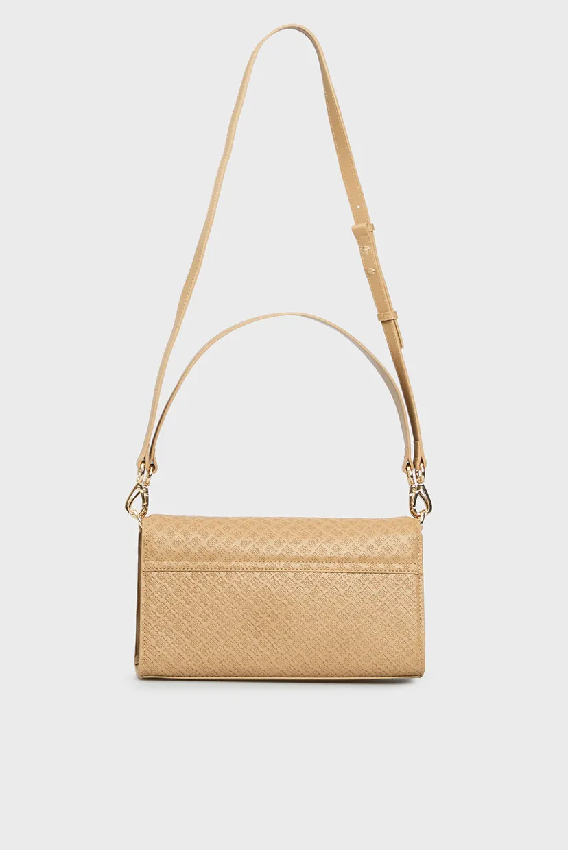Жіноча бежева сумка з візерунком TH ETERNITY SHOULDER BAG MONO 4