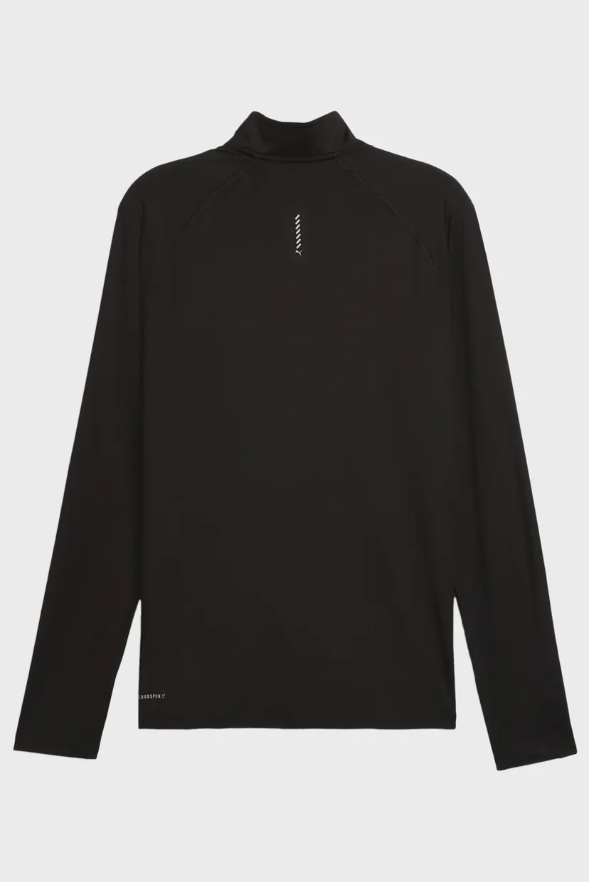 Мужской черный лонгслив VELOCITY CLOUDSPUN Running Quarter-Zip Top Men 7