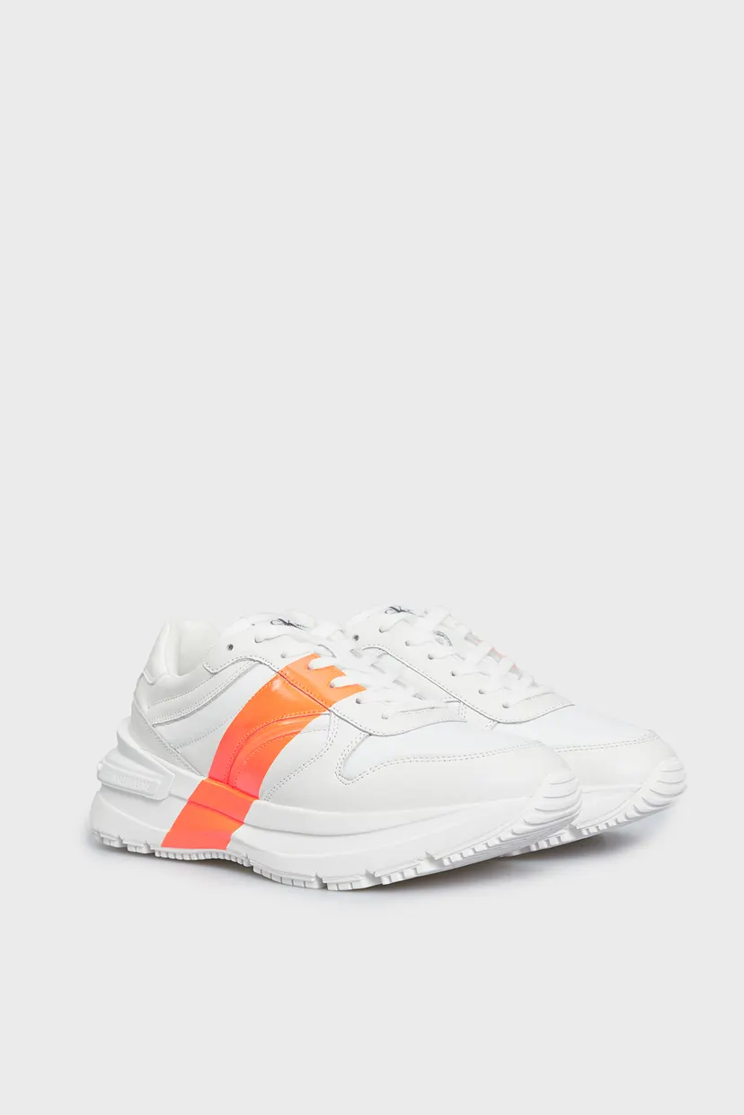 Мужские белые кожаные кроссовки CHUNKY RUNNER LOW LACEUP REFL 3