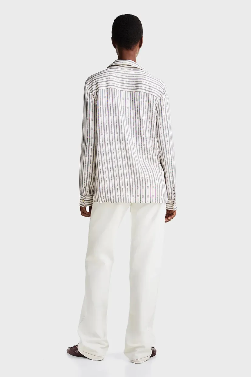 Жіноча біла блуза у смужку VIS TWILL REGULAR LS SHIRT 3