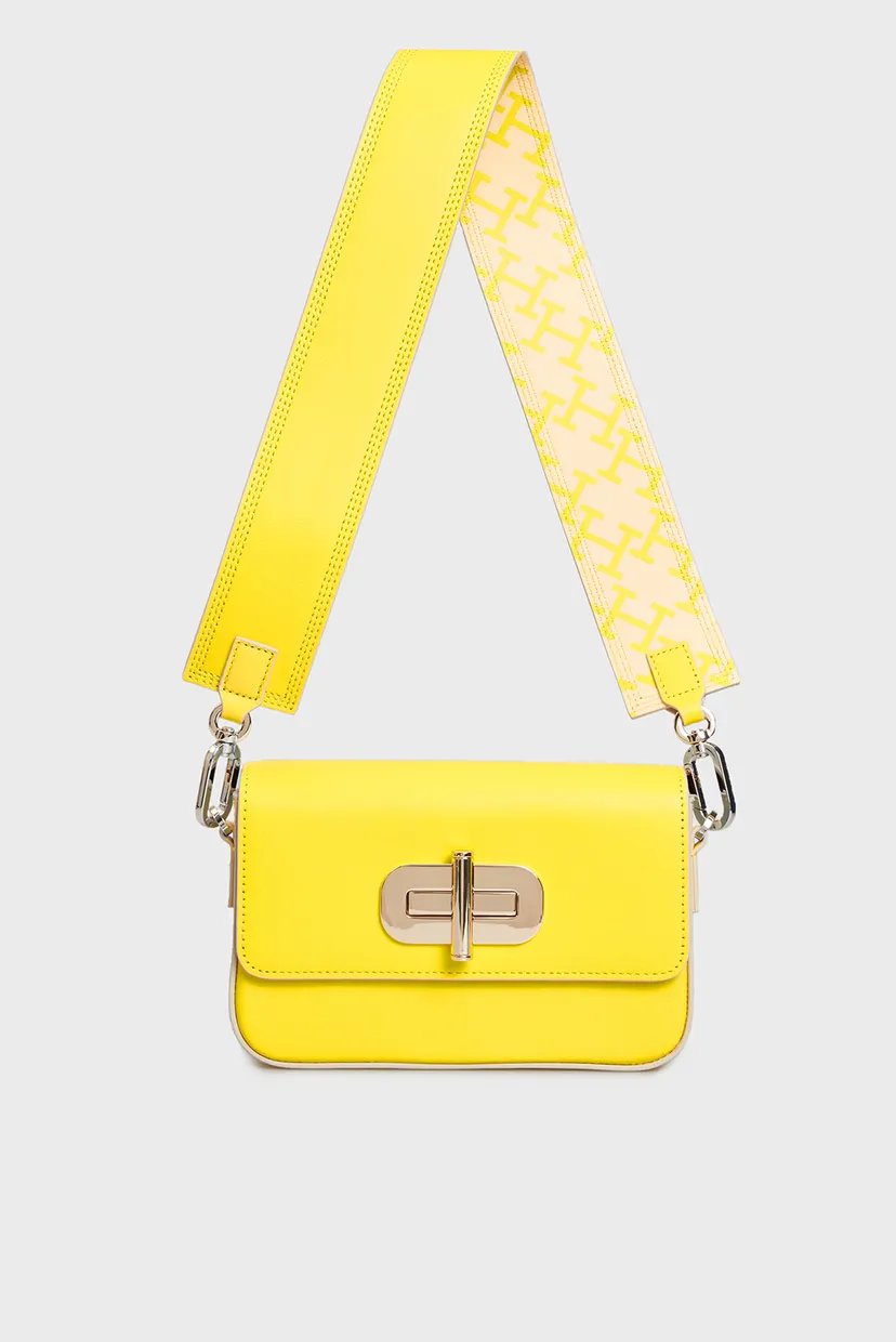 Жіноча жовта шкіряна сумка TURNLOCK LEATHER JOURNEE TL MONO 5