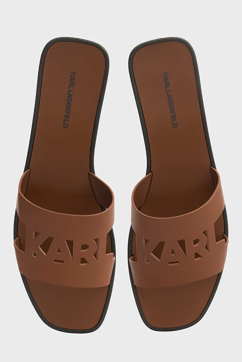 Жіночі коричневі шкіряні слайдери SKOOT III Karl 4