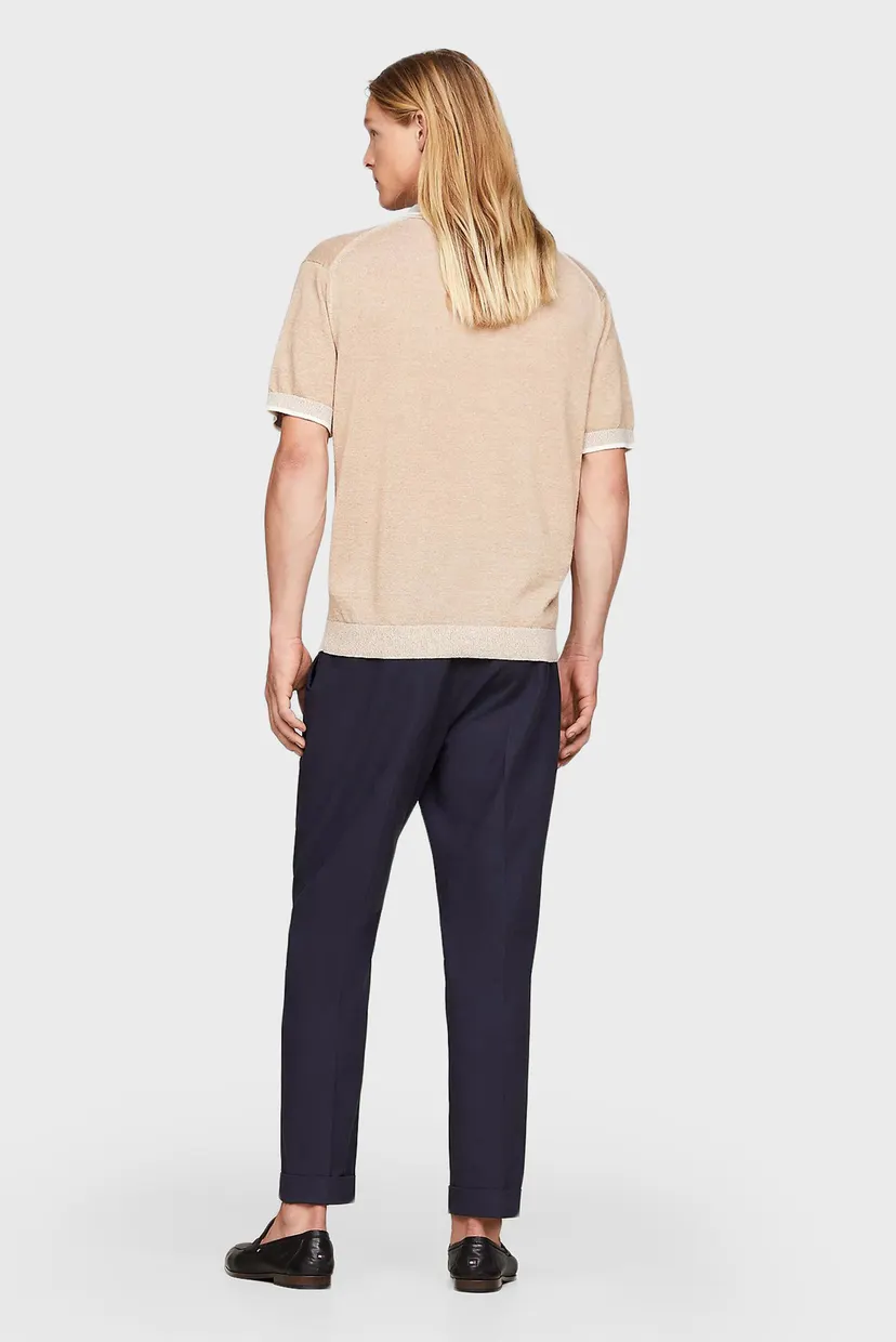 Чоловіче бежеве лляне поло LINEN BLEND REVERE S/S 3