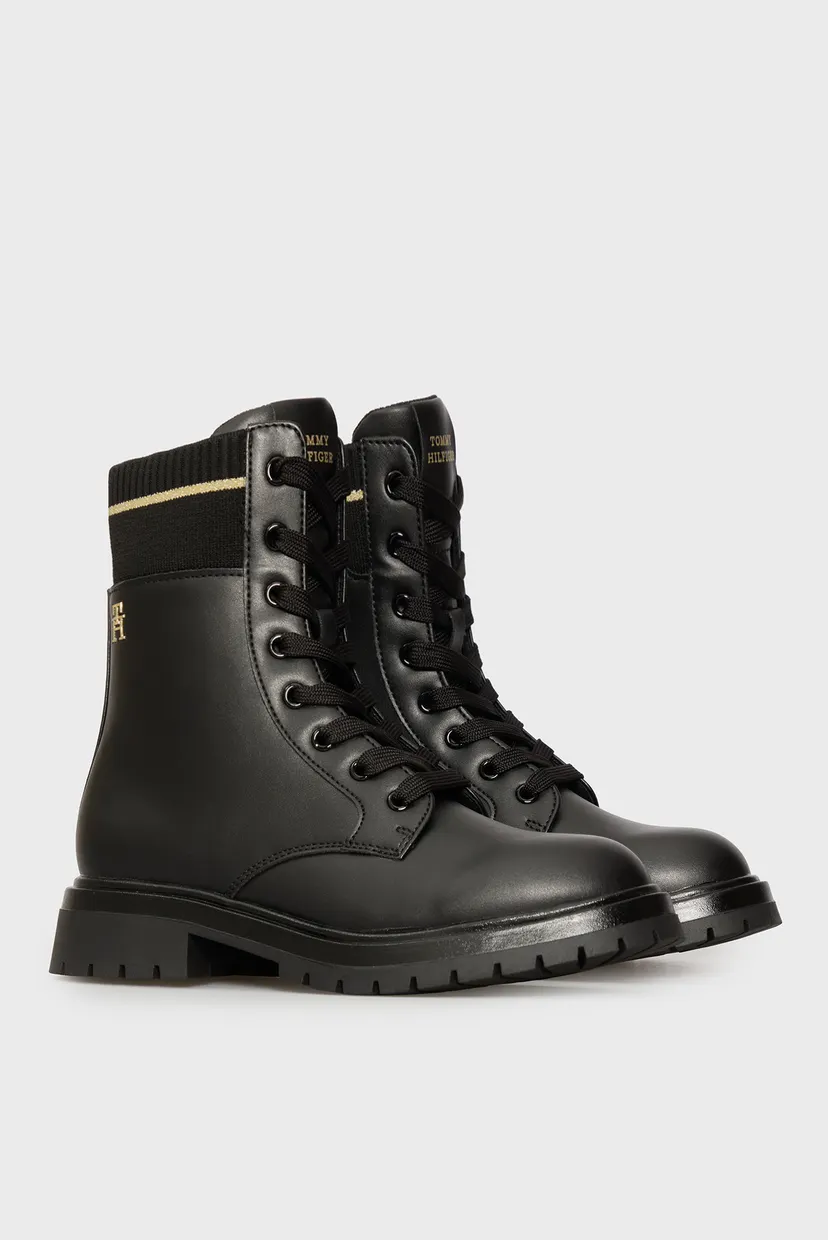 Дитячі чорні черевики LACE-UP BOOTIE 3